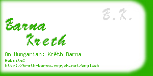 barna kreth business card